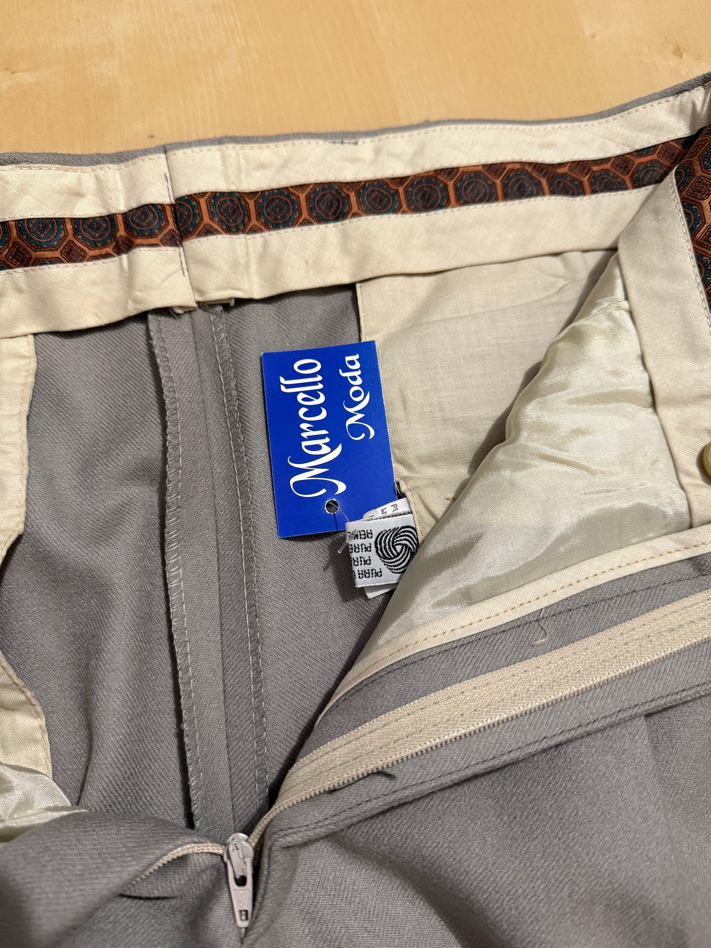 Pantalone in flanella anni ‘80 verde-grigio (NOS) - tg. 48