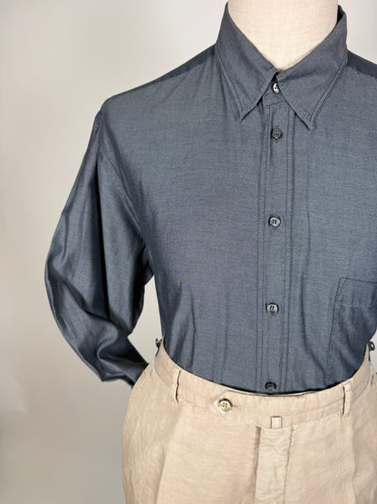 Camicia Armani Collezioni twill blu - L/XL collo 44