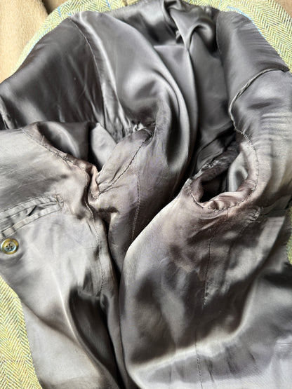 Giacca anni ‘70 tweed cachi finestrato - tg. 50