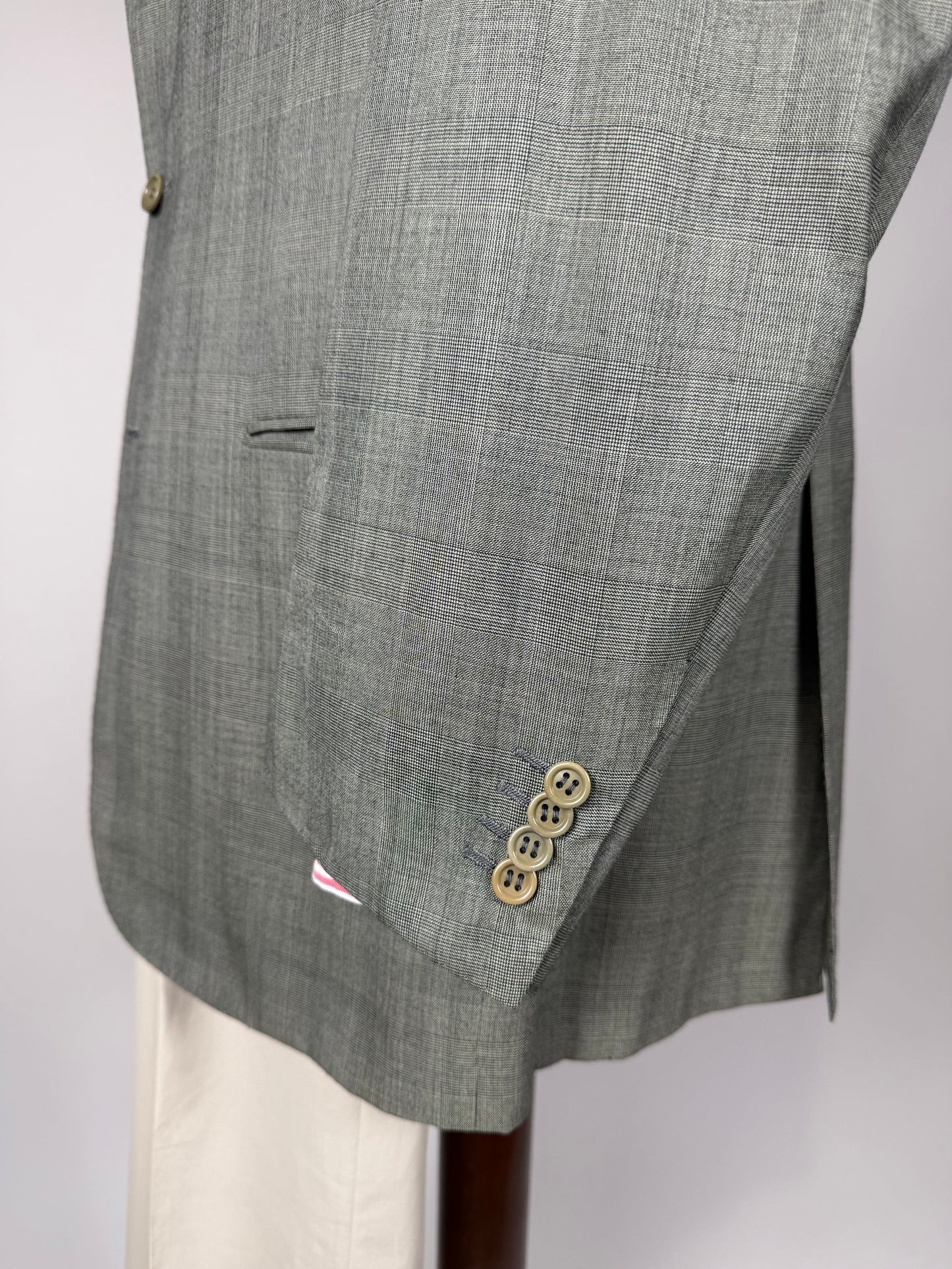 Giacca Kiton fresco lana 14 micron verde salvia - tg. 52/54