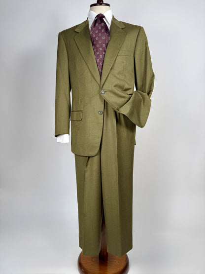 Completo anni ‘80 verde oliva lana pettinata E. Zegna - tg. 48/50