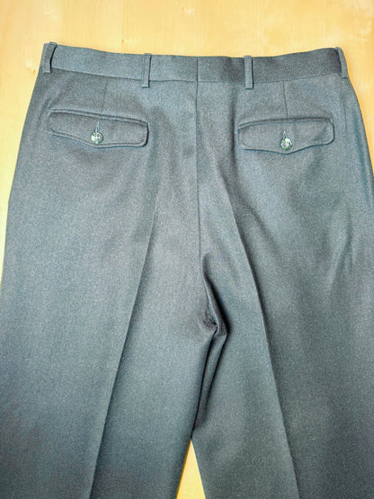 Pantaloni Yves Saint Laurent anni ‘80 in flanella verde scuro - tg. 50