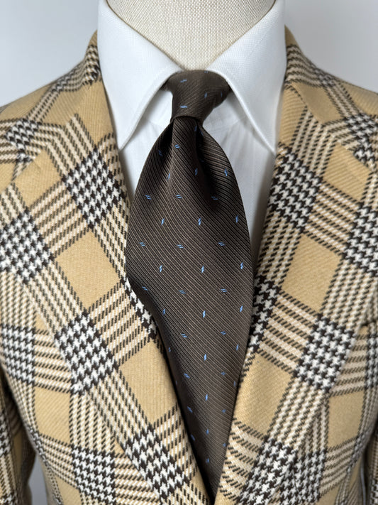 Cravatta Burberry marrone micro fantasia