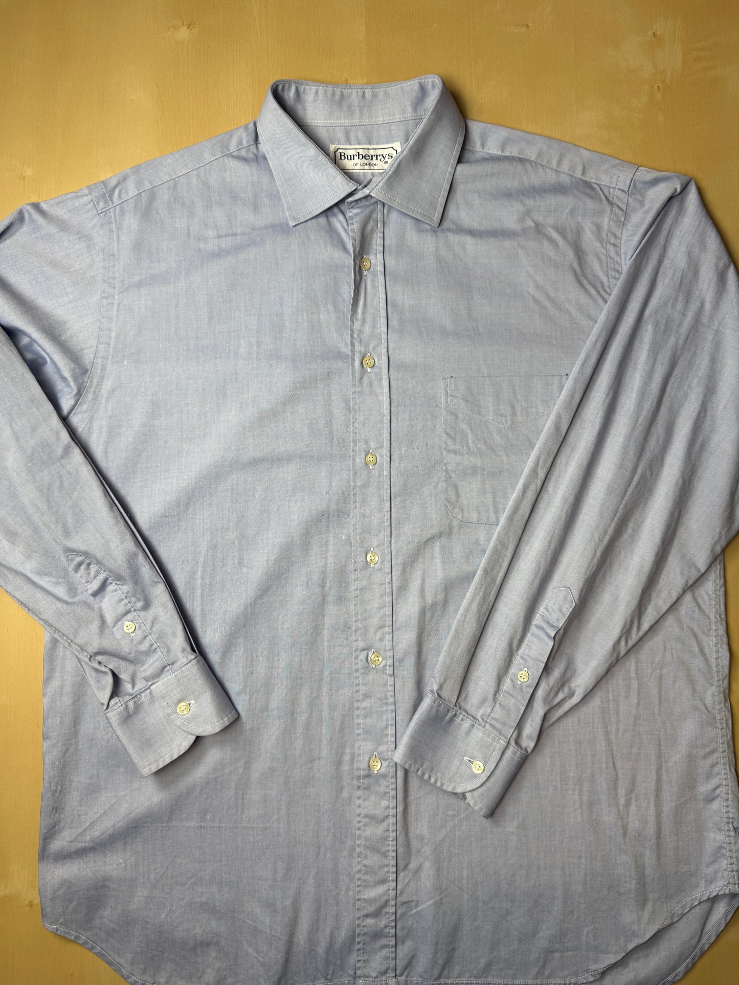 Camicia Burberrys anni ‘90 azzurra in Oxford leggero - tg. L collo 41