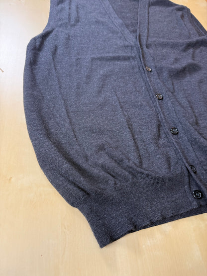 Gilet cardigan antracite in pura lana merino - XL (54-56)