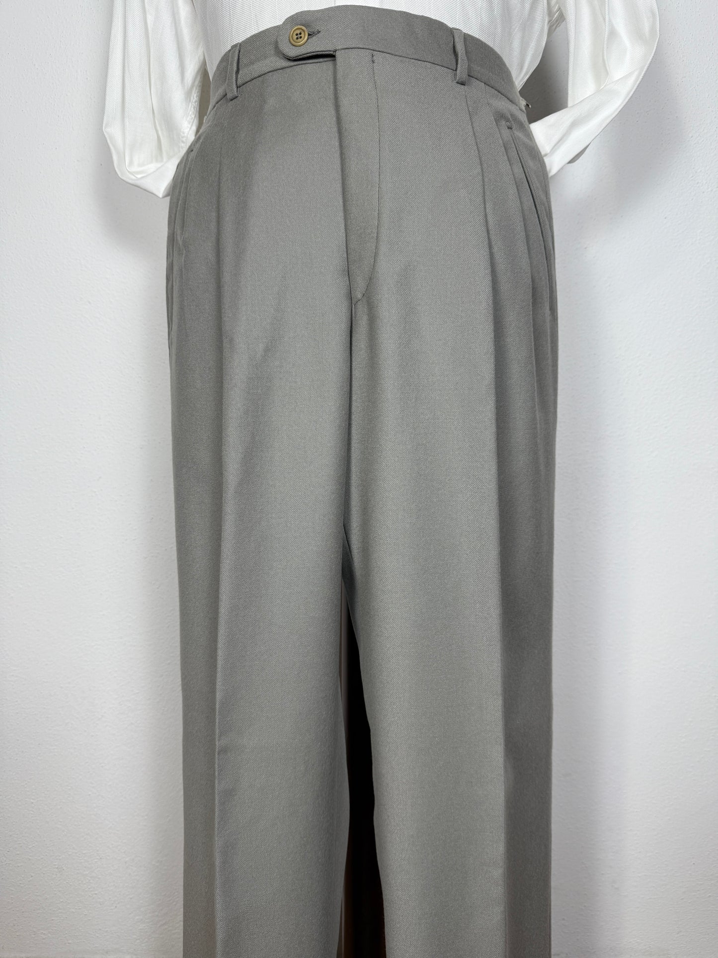 Pantalone in flanella anni ‘80 verde-grigio (NOS) - tg. 48