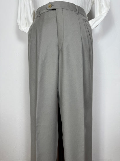 Pantalone in flanella anni ‘80 verde-grigio (NOS) - tg. 48