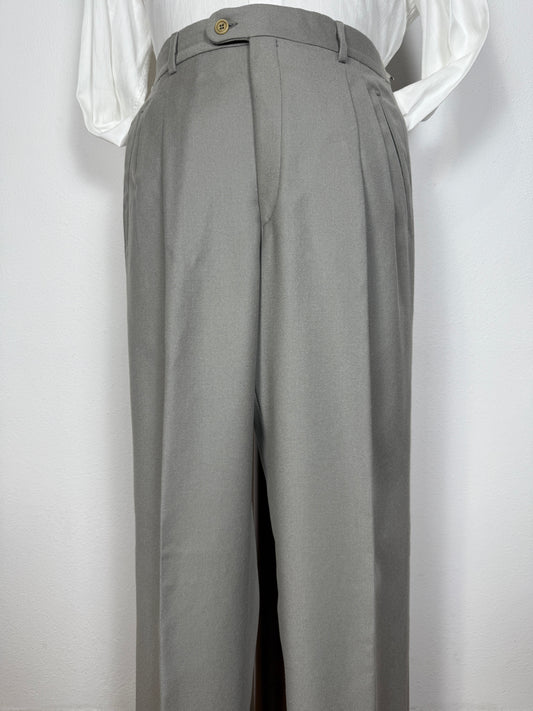 Pantalone in flanella anni ‘80 verde-grigio (NOS) - tg. 48