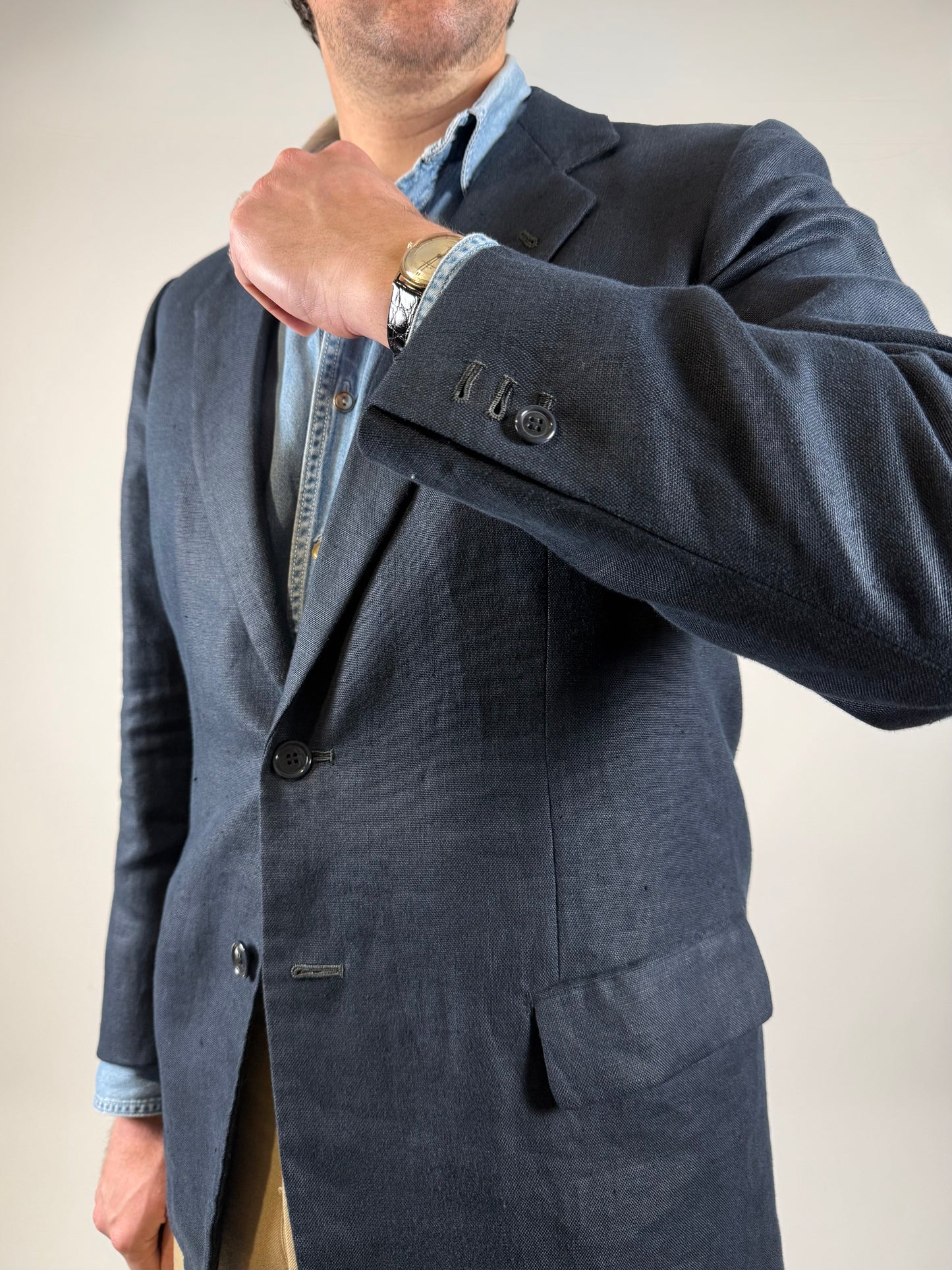 Giacca sartoriale in lino con fodera in seta - tg. 48/50