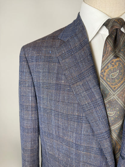 Giacca estiva in hopsack lana seta lino e cotone lilla - tg. 54