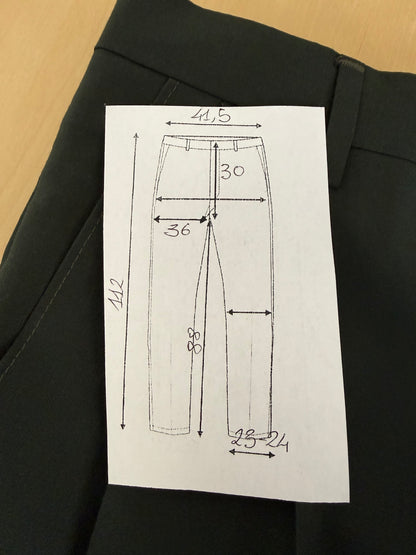 Pantaloni fresco lana verde pino anni '80 (NOS) - tg. 46/48
