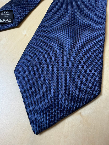 Cravatta Valentino grenadine blu tinta unita