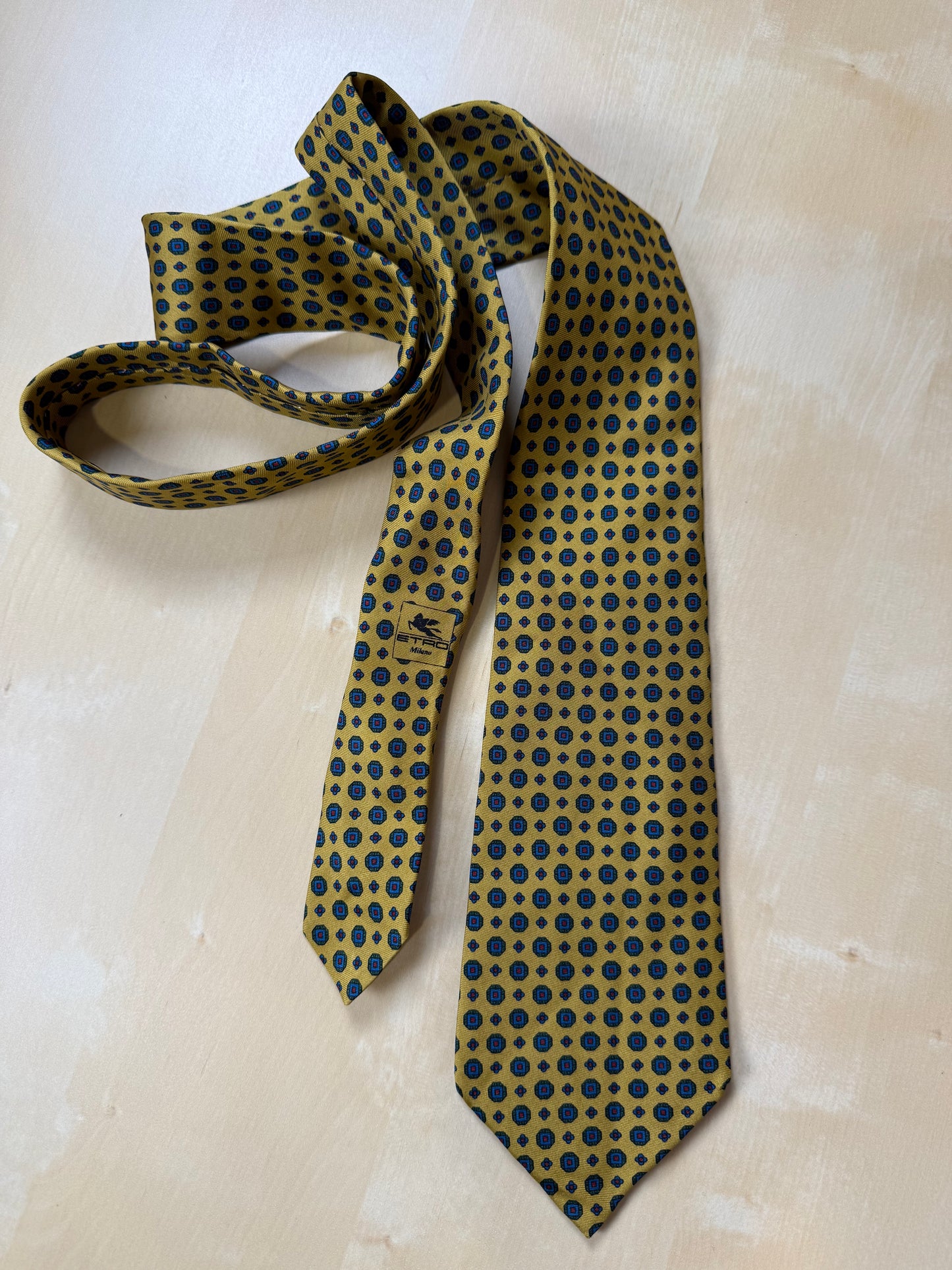 Cravatta Etro giallo micro fantasia