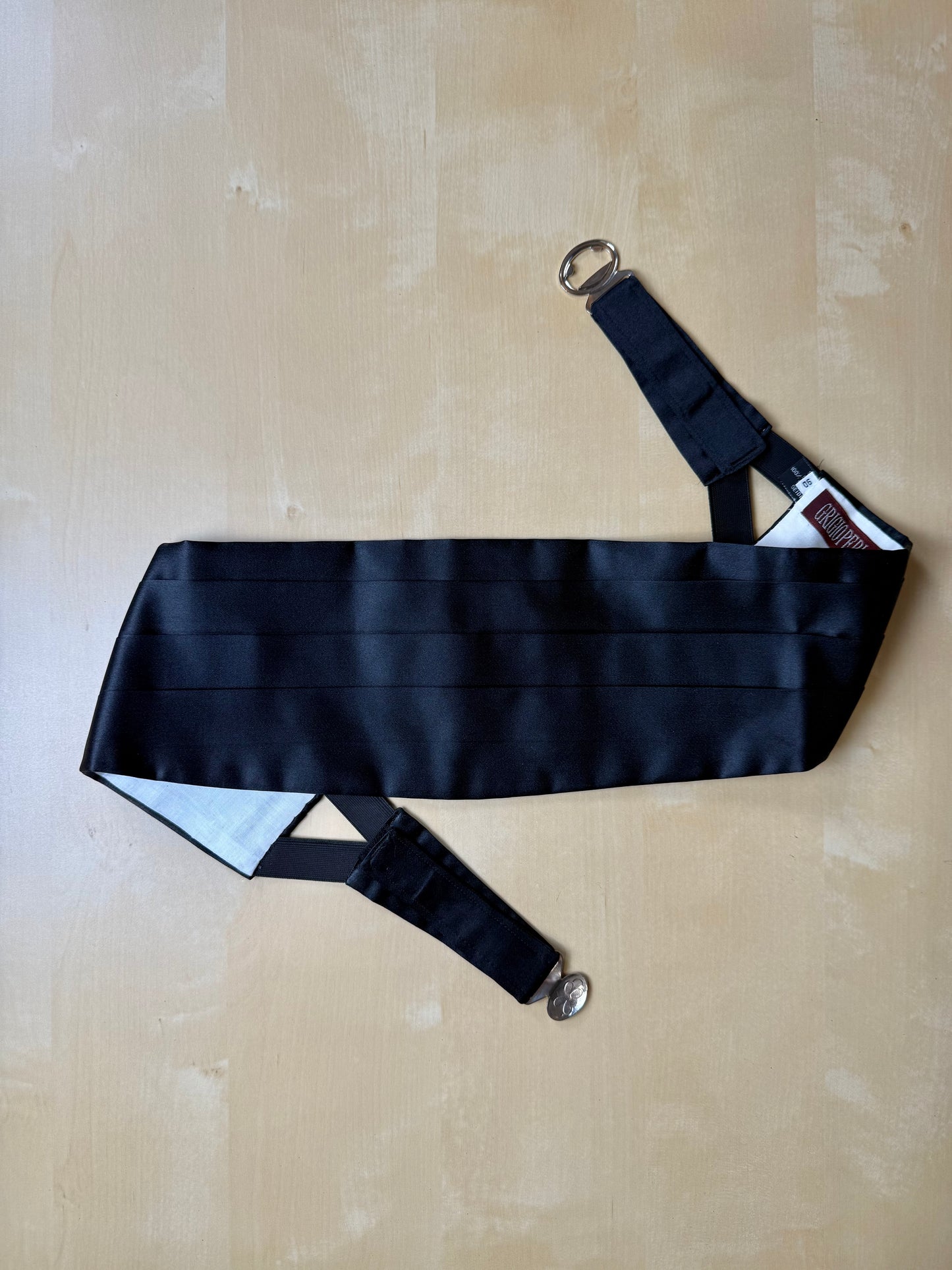 Fascia da smoking in raso di seta - 85-100 cm