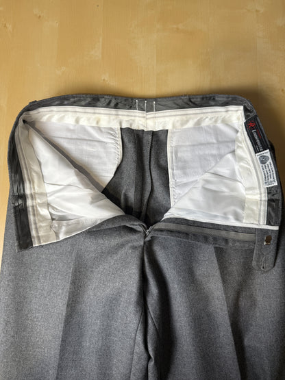 Pantaloni anni ‘90 flanella grigia con tasche alla carrettiera (NOS) - tg. 48