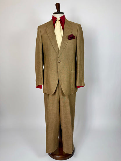 Completo anni '70 misto lino color corda - tg. 50