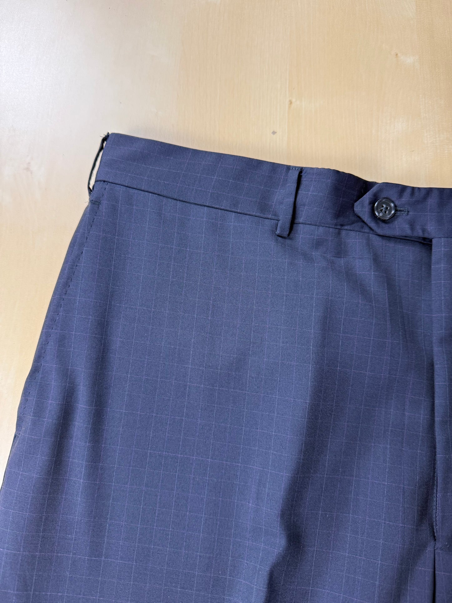 Completo Corneliani fresco lana blu a quadri - tg. 52/54