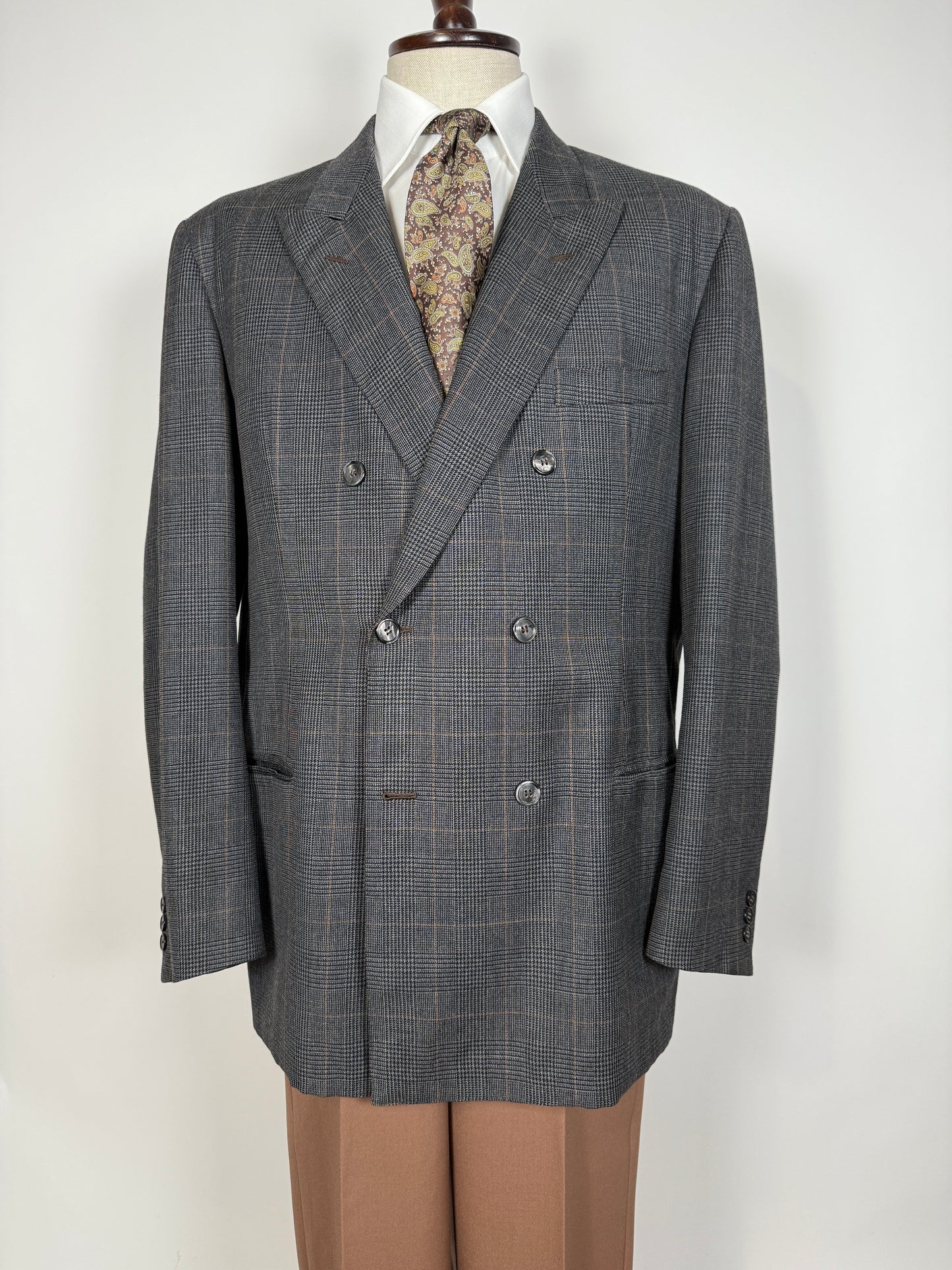 Giacca doppiopetto sartoriale anni ‘60 principe di Galles - tg. 58/60