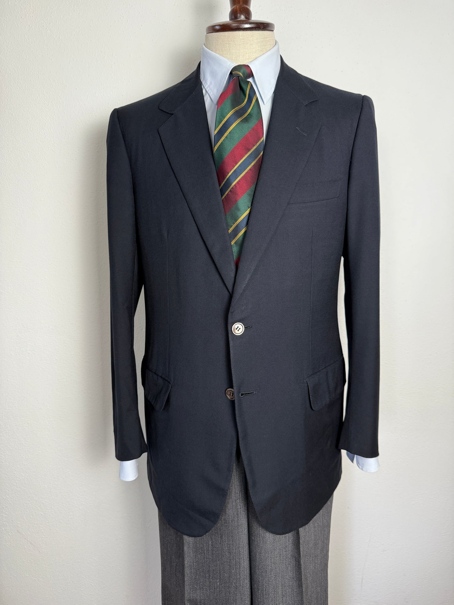 Giacca/blazer Brioni anni ‘80 in twill blu - tg. 48/50
