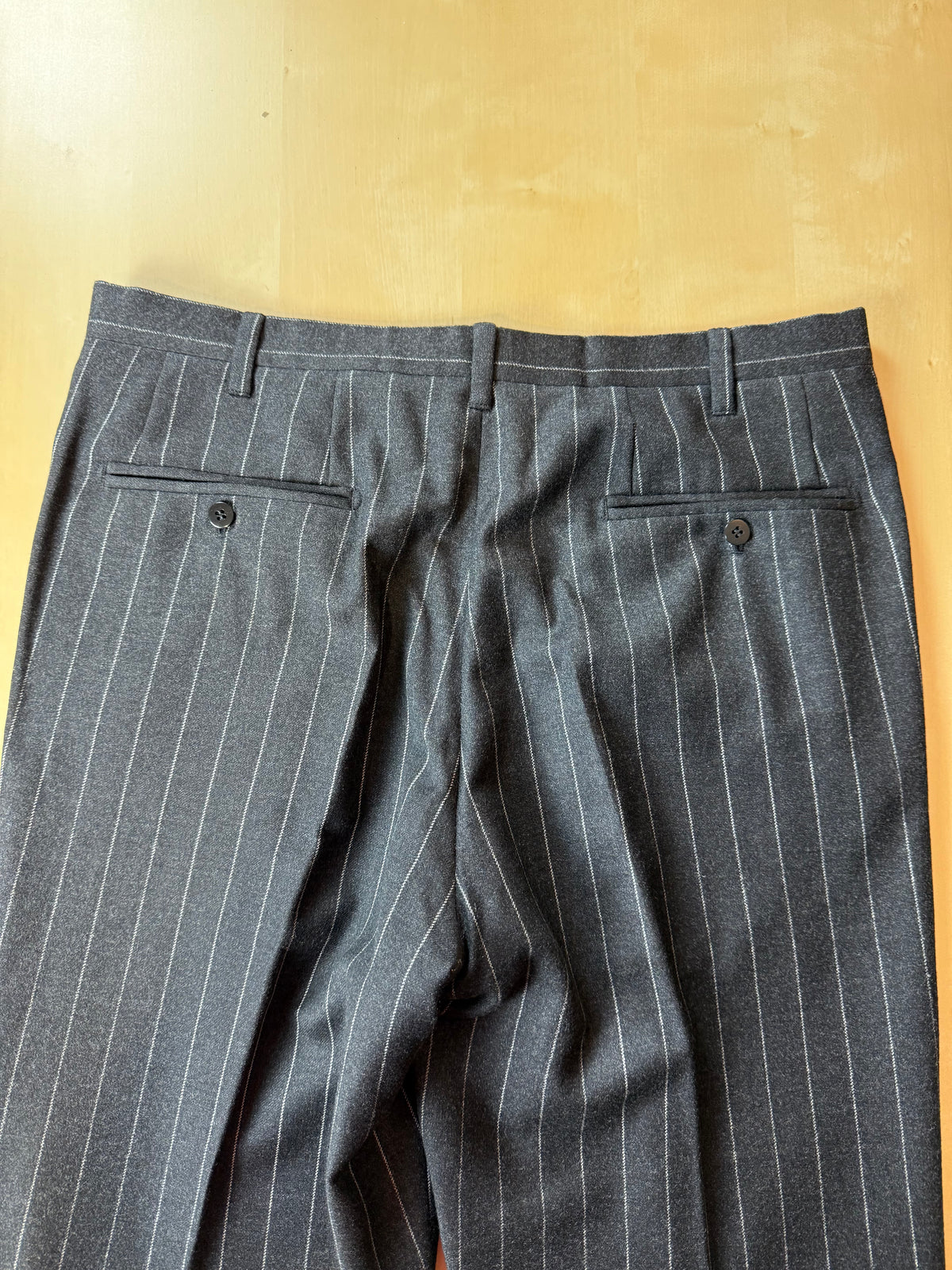 Completo gessato sartoriale in flanella lana e cashmere tessuto Loro Piana - tg. 50