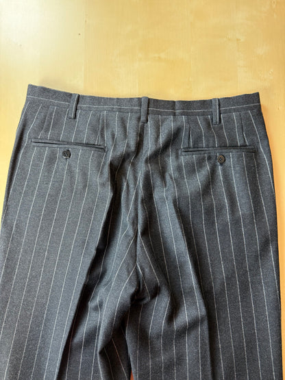 Completo gessato sartoriale in flanella lana e cashmere tessuto Loro Piana - tg. 50