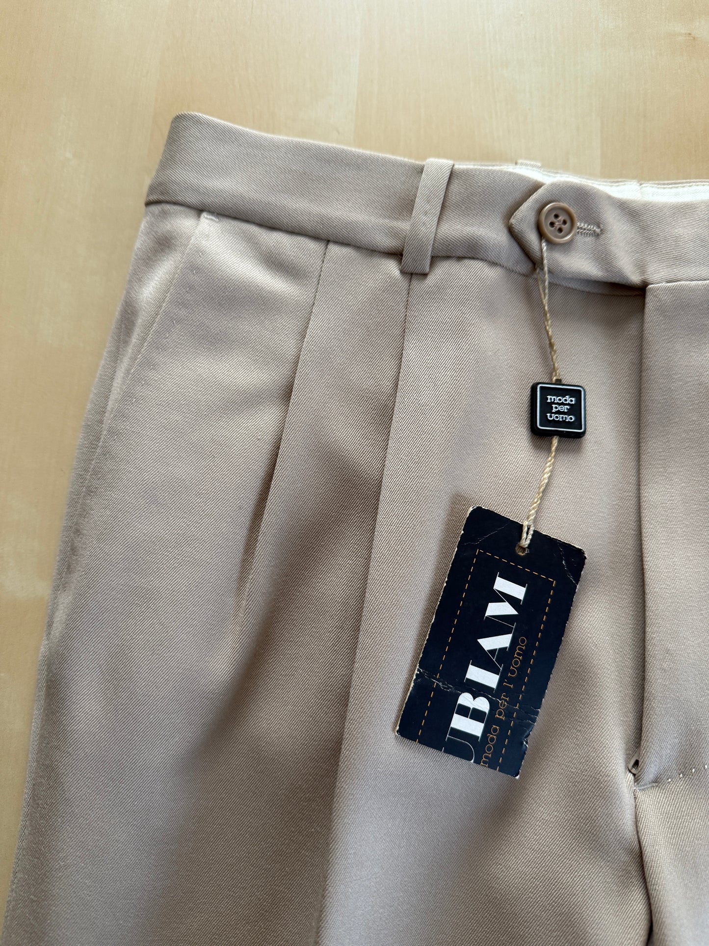 Pantaloni anni ‘80 twill pettinato beige (NOS) - tg. 44