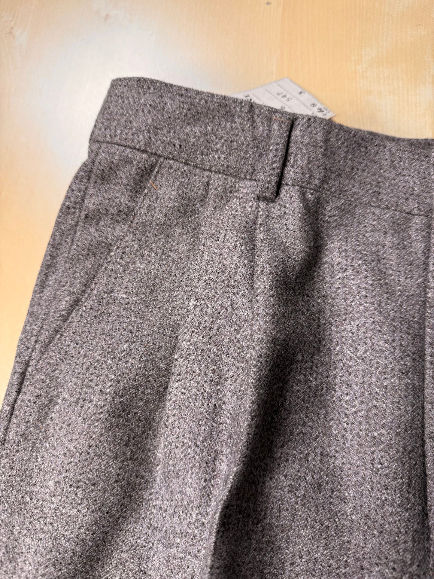 Pantaloni anni ‘70 flanella tabacco misto lana (NOS) - tg. 44