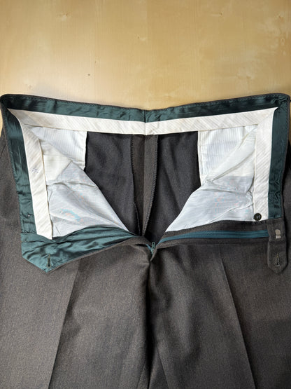 Pantaloni flanella marrone spigato - tg. 56/58