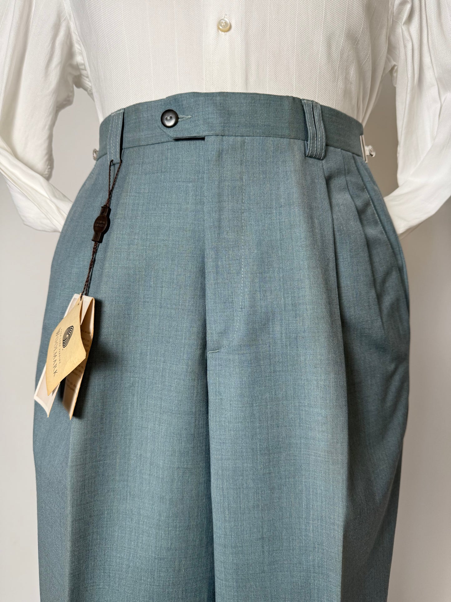 Pantaloni fresco lana carta da zucchero anni '80 (NOS) - tg. 46