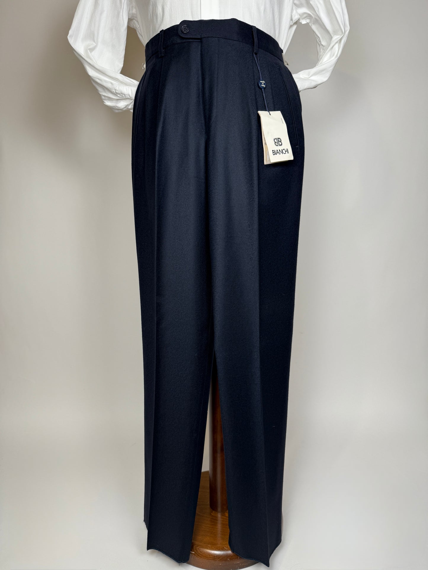 Pantaloni anni ‘80 flanella blu notte (NOS) - tg. 48/50