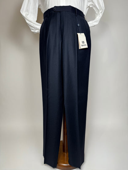 Pantaloni anni ‘80 flanella blu notte (NOS) - tg. 48/50