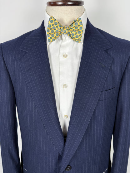 Giacca sartoriale anni ‘70 in flanella blu gessata (nuova) - tg. 50