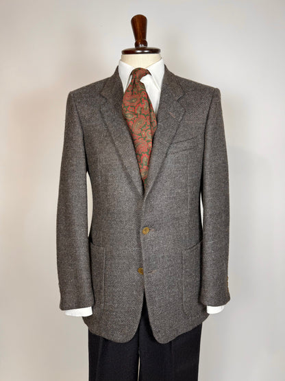 Giacca Corneliani anni '70/'80 tweed marrone tabacco - tg. 46/48