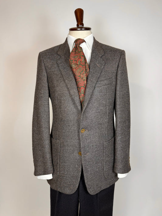 Giacca Corneliani anni '70/'80 tweed marrone tabacco - tg. 46/48