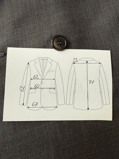 Giacca doppiopetto sartoriale anni '90 in grisaglia - tg. 56