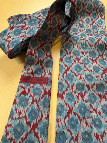 Cravatta Armani vintage seta shantung fantasia astratta