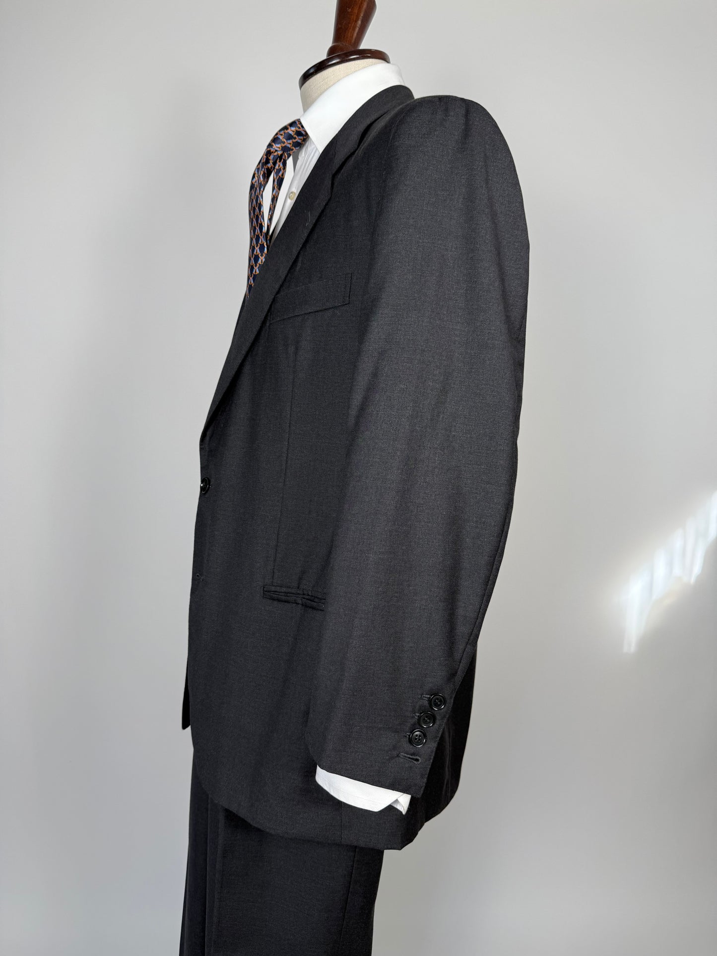 Completo sartoriale flanella pettinata grigio antracite - tg. 52/54, drop basso