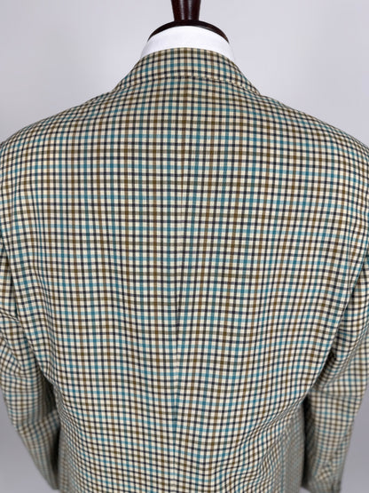 Giacca Ermenegildo Zegna quadretti fresco lana mezza fodera - tg. 52