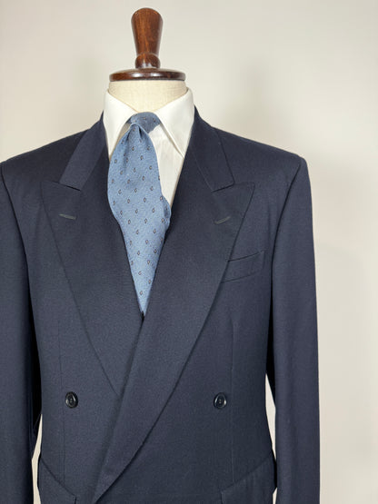 Giacca doppiopetto anni ‘80 flanella blu - tg. 50