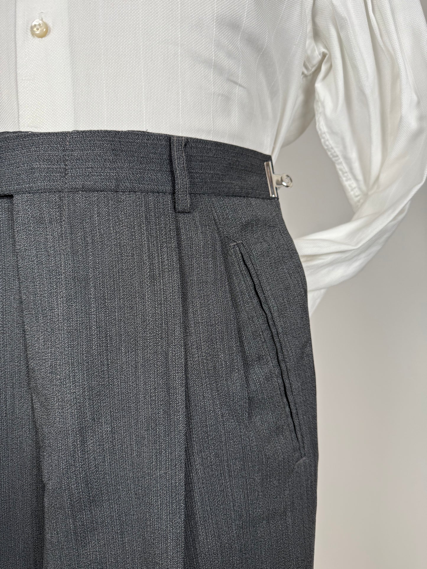 Pantaloni fresco lana grigio anni '80 (NOS) - tg. 46