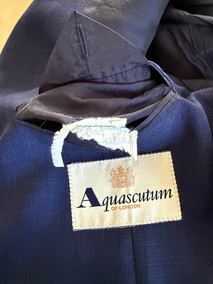 Giacca Aquascutum estiva hopsack blu- tg. 48
