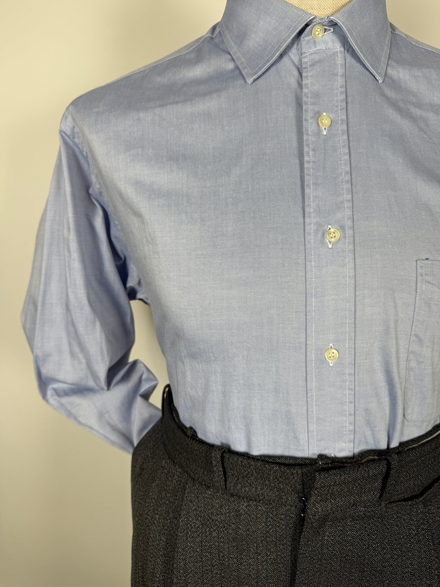 Camicia Burberrys anni ‘90 azzurra in Oxford leggero - tg. L collo 41