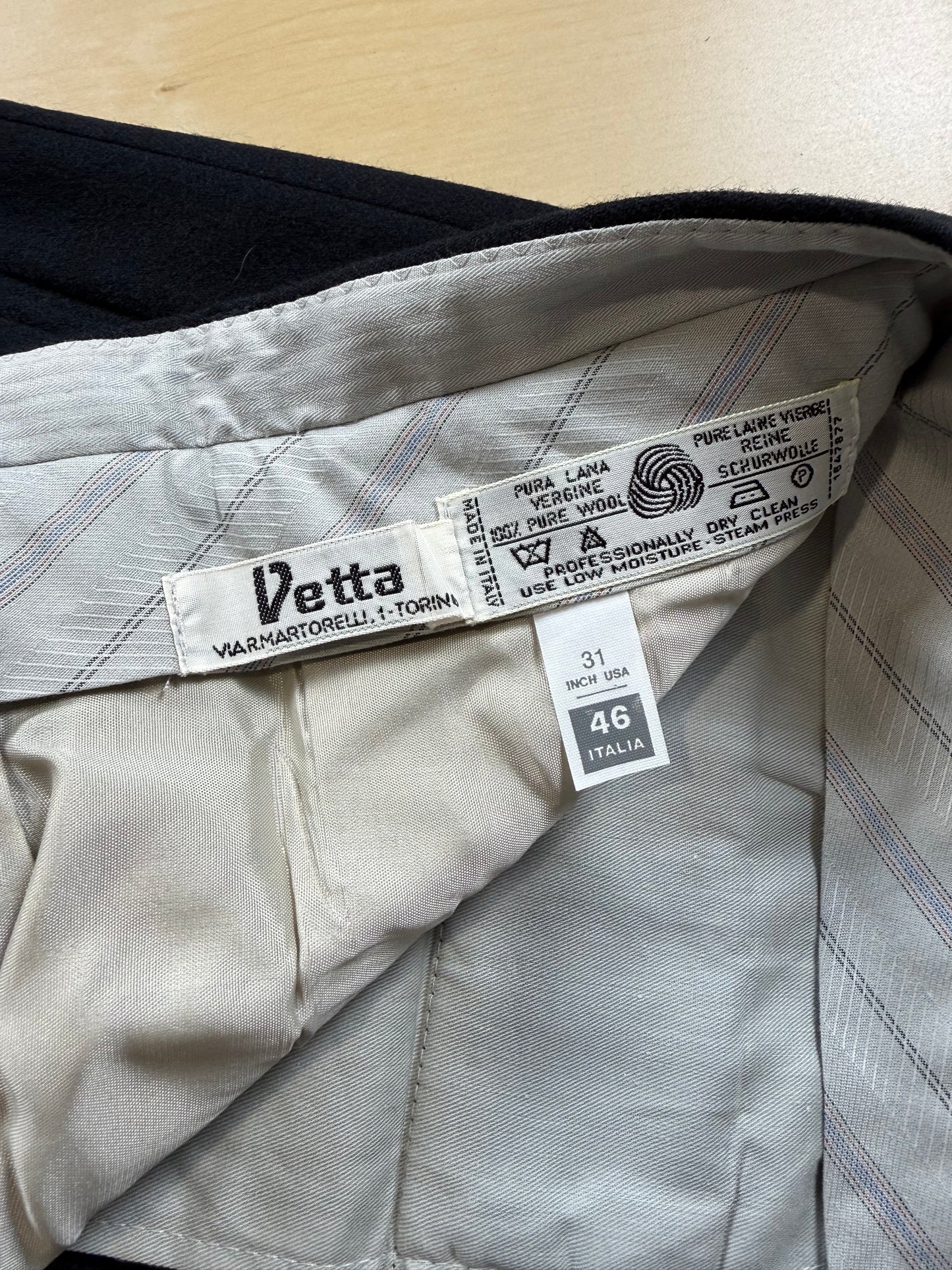 Pantaloni anni ‘80 flanella blu notte (NOS) - tg. 46