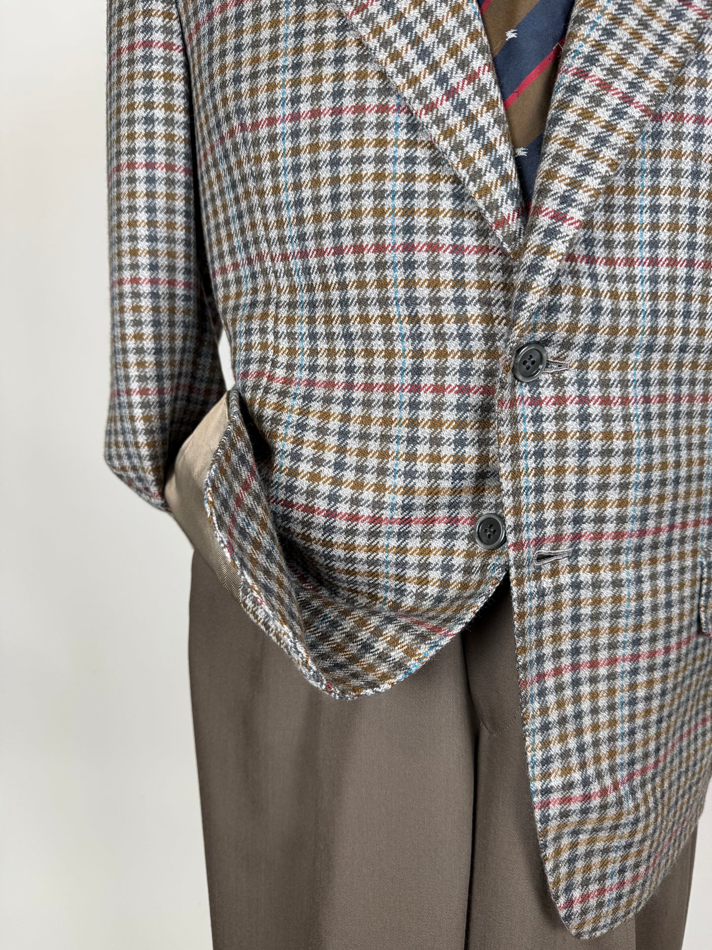 Giacca sartoriale lana e cashmere check - tg. 48/50 corta
