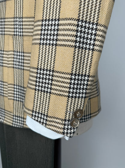 Giacca anni ‘70 beige a quadri - tg. 44/46