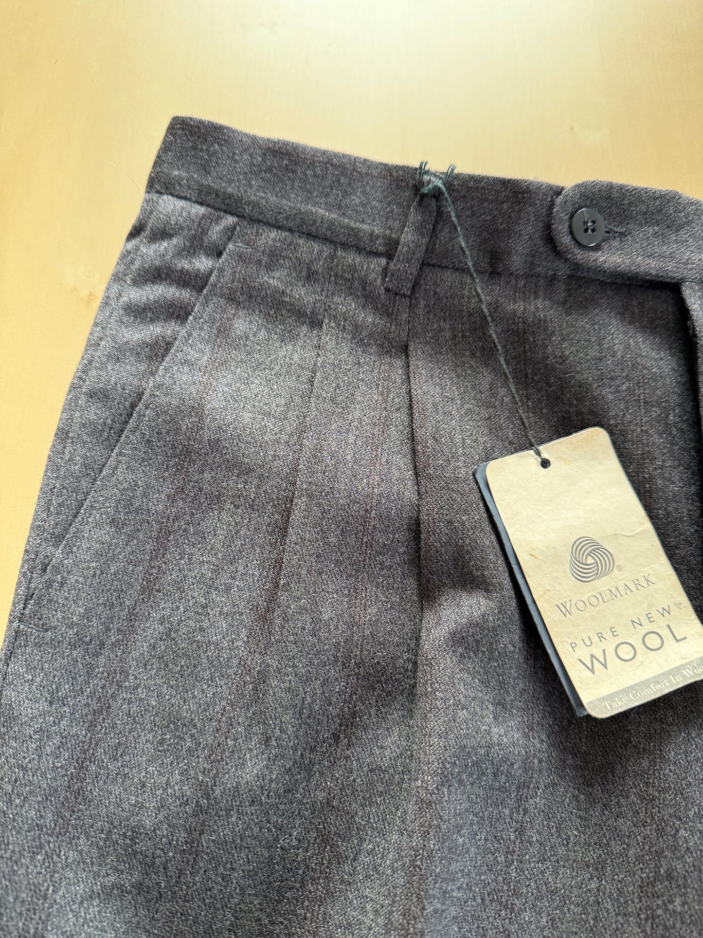 Pantaloni flanella antracite gessato anni ‘90 (NOS) - tg. 50