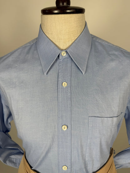 Camicia sartoriale anni ‘70/‘80 Oxford azzurro - M/L collo 42