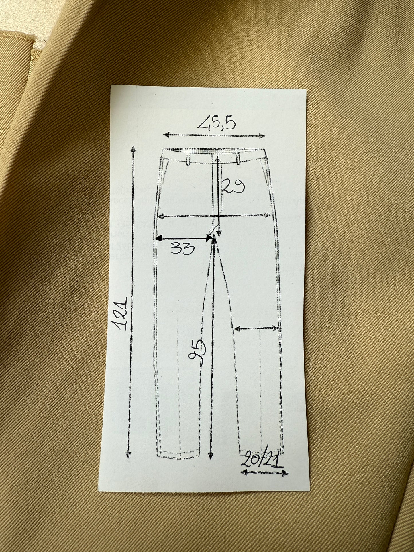 Pantaloni anni ‘70/'80 in twill di lana beige (NOS) - tg. 50