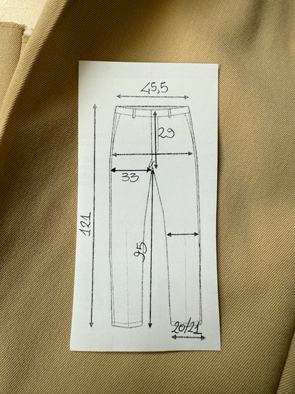 Pantaloni anni ‘70/'80 in twill di lana beige (NOS) - tg. 50