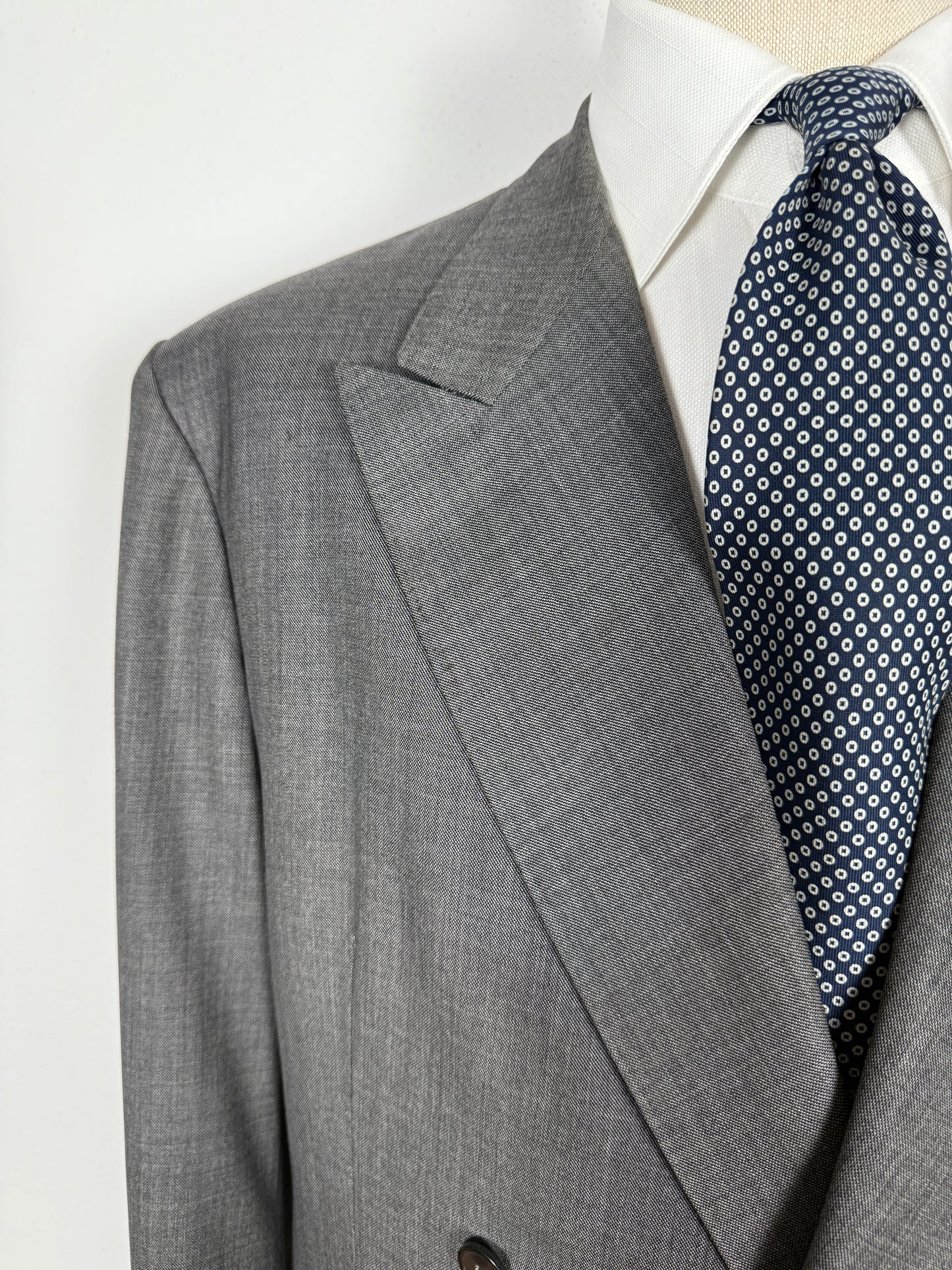 Giacca doppiopetto sartoriale anni '90 in grisaglia - tg. 56